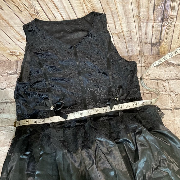 🎃NWT DOSE black sleeveless maxi  gothic 3 different fabrics dress XL - Picture 12 of 16